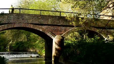 Canon-Hill-Park,-der-Fluss-Rea,-Birmingham,-England.