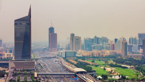 Dubai-Marina-Tageslicht-Verkehr-Straße-City-Straße-4-k-Zeit-verfallen-Vereinigte-Arabische-Emirate