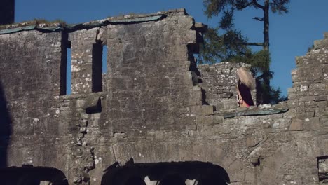 4k-Medieval-Shot-of-Style-Queen-Posing--in-Castle