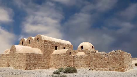 Quseir-(Qasr)-Amra-desert-castle-near-Amman,-Jordan.-World-heritage-with-famous-fresco's.