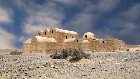 (Qasr)-Quseir-Amra-Wüste-Burg-in-der-Nähe-von-Amman,-Jordanien.-Welterbe-mit-berühmten-Fresken.