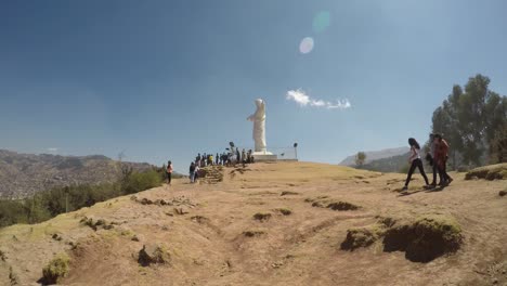 Cristo-blanco,-vídeo-de-lapso-de-Cusco,-Perú