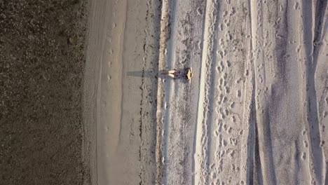 Young-woman-lying-on-the-beach-near-the-water