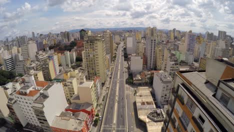 Flying-Over-Minhocao-Viaduct,-São-Paulo,-Brazil