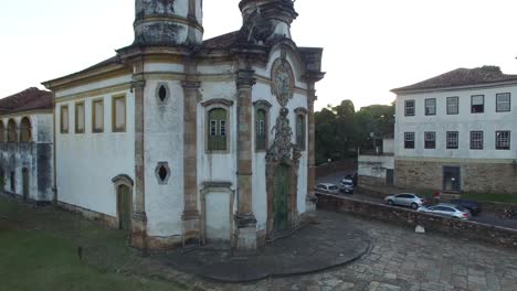 Aerial-of-Ouro-Preto-city-in-Minas-Gerais,-Brazil