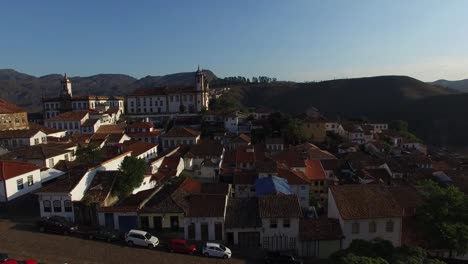 Aerial-of-Ouro-Preto-city-in-Minas-Gerais,-Brazil