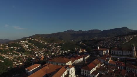 Aerial-of-Ouro-Preto-city-in-Minas-Gerais,-Brazil