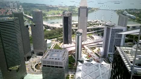 Aerial-view-of-Suntec-City-skyline,-Singapore.