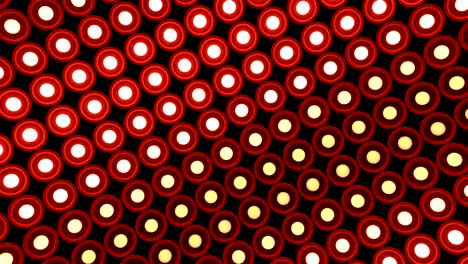 Lights-flashing-wall-round-bulbs-pattern-rotation-stage-red-background-vj-loop