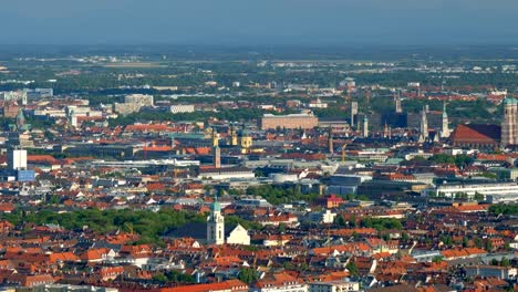 Vista-aérea-de-la-ciudad-de-Munich.-Munich,-Baviera,-Alemania