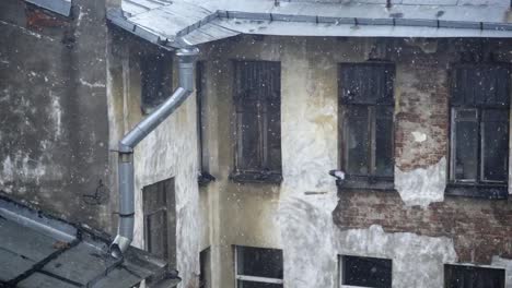 Close-up-view-dilapidated-facade