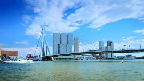 Vista-del-paisaje-urbano-de-Rotterdam,-Países-Bajos