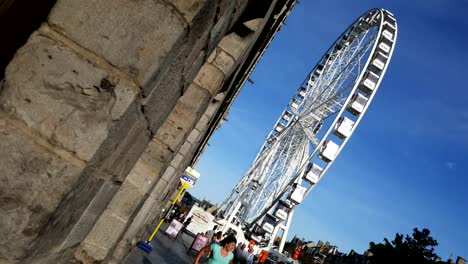 World-war-one-in-Belgium:-Ypres-today,-big-wheel-on-main-square