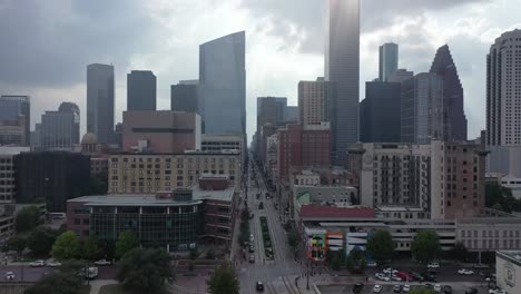 Aerial-of-Downtown-Houston,-Texas