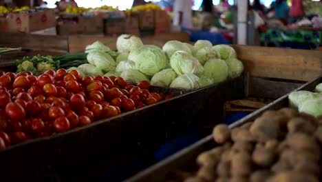 Ein-Haufen-Kartoffeln,-rote-Tomaten-und-anderes-Gemüse