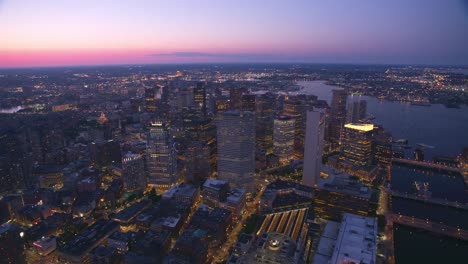 Aerial-view-of-Boston-at-sunset.