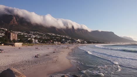 Panoramablick-des-Lagern-Bucht-Beach,-Kapstadt,-Südafrika