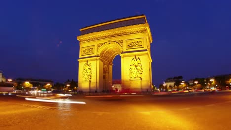 Champs-Elysées-ein-Sonnenuntergang-in-Paris,-Frankreich