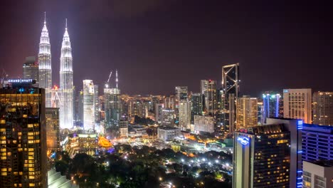Nightscape-cloudy-time-lapse-of-Kuala-Lumpur-city-skyline.