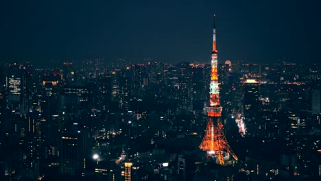 Torre-de-Tokio-es-comunicaciones-y-observación-de-la-torre-situada-en-el-distrito-de-Shiba-koen