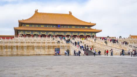 Time-Lapse-Video-der-Tourist-in-Peking-verbotene-Stadt-Timelapse,-4K-Auflösung