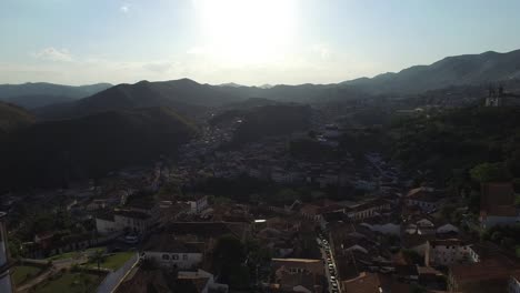 Aerial-of-Ouro-Preto-city-in-Minas-Gerais,-Brazil