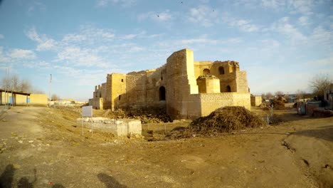 ruined-medieval-fortress,-close-to-the-border-between-Turkey-and-Syria