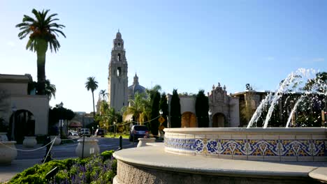 Video-de-fuente-en-el-parque-Balboa-en-San-Diego-en-4K