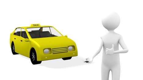 3D-Person-stellt-ein-Taxi.