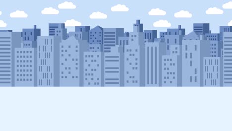 Business-man-fall-into-the-hole.-Background-of-buildings.-Risk-concept.-Loop-illustration-in-flat-style.