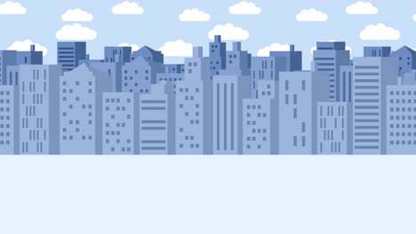 Business-woman-fall-into-the-hole.-Background-of-buildings.-Risk-concept.-Loop-illustration-in-flat-style.