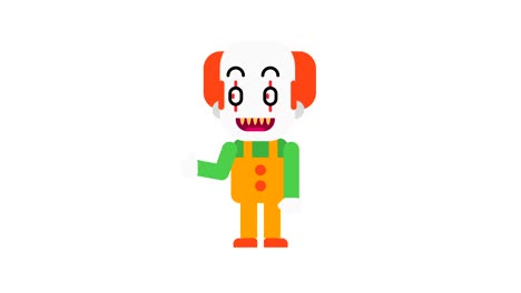 Clown-rejoices-and-shows-thumbs-up.-Halloween-character.-Alpha-channel.