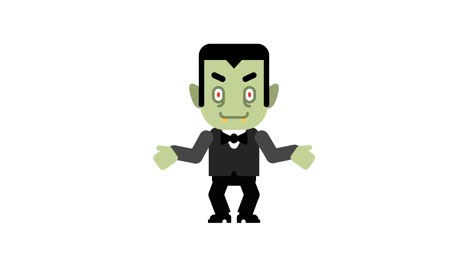 Vampire-rejoices-raises-his-hands-up.-Halloween-character.-Alpha-channel.