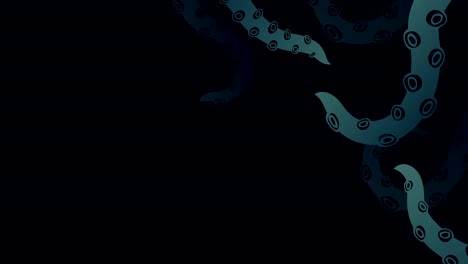 Halloween-background-template,-kraken-monster-tentacles-concept-design-illustration-on-black-background-seamless-looping-animation-4K,-with-copy-space