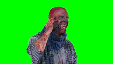 Male-zombie-using-cell-phone-calling-someone