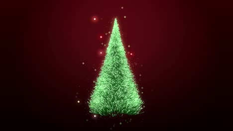 rotating-a-green-christmas-tree-with-sparkles-loop-4K