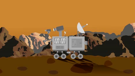 Raum-Rover-auf-dem-Planeten-Mars-zur-Tageszeit