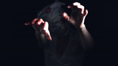 4k-Horror-Nurse-Zombie-Posing-with-Shaky-Hands