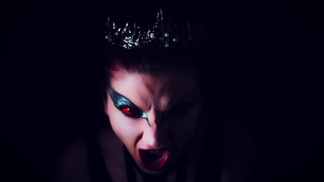 4K-Halloween-Horror-Woman-Shouting-Evil