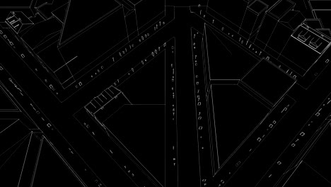 Flying-in-the-sketched-black-city-able-to-loop-seamless