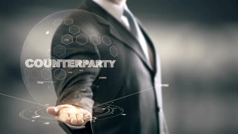 Counterparty-with-hologram-businessman-concept