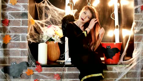 halloween-celebration,-young-witch-preraring-to-horror-party,-teen-wearing-costume,-trick-or-treat