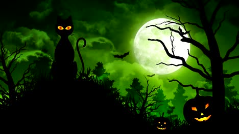 Scary-Halloween-Katze-und-Mond