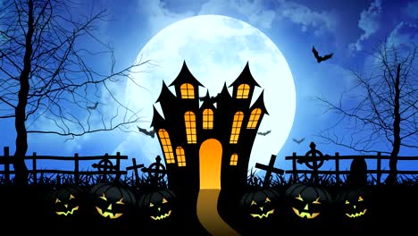 Halloween-haunted-Castle-with-Moon