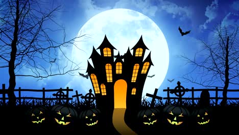 Halloween-haunted-Castle-con-la-luna