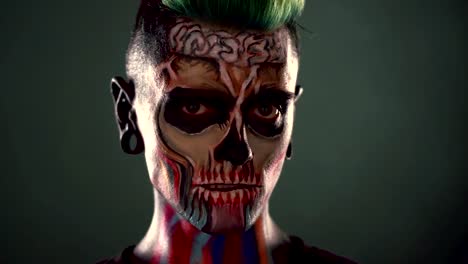 Imágenes-del-hombre-con-el-maquillaje-de-zombie-de-color