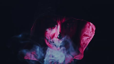 4k-Horror-Halloween-Devil-with-Smoke-from-Mouth