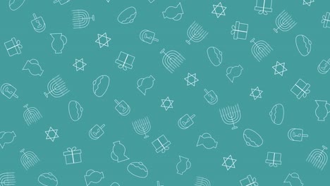 Hanukkah-holiday-flat-design-animation-background-with-traditional-symbols