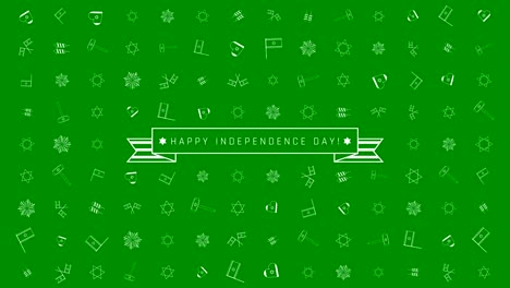 Israel-Independence-Day-holiday-flat-design-animation-background-with-traditional-outline-icon-symbols-and-english-text