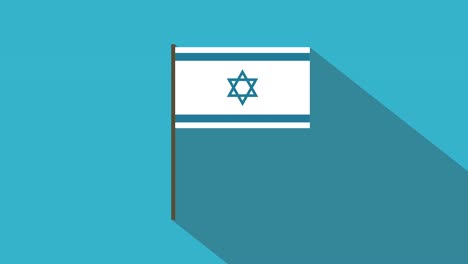 Icono-de-animación-de-diseño-plano-de-bandera-de-Israel